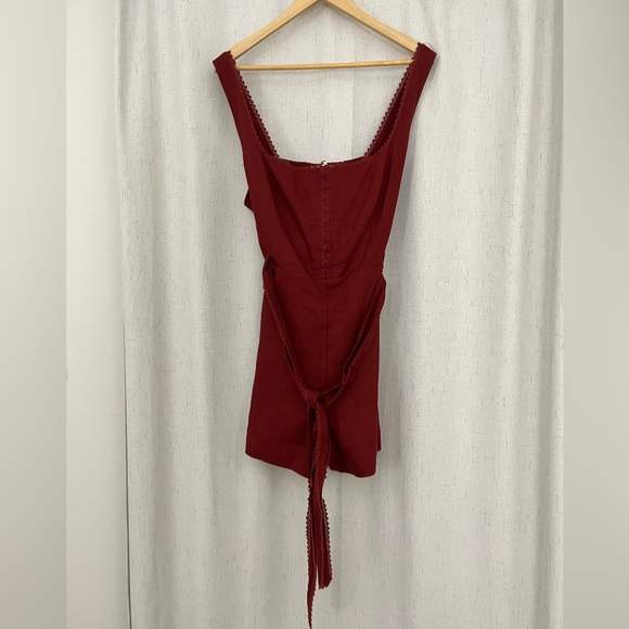 House of Harlow 1960 Elegant Rust Sleeveless Romper Linen $198 - Picture 5 of 11